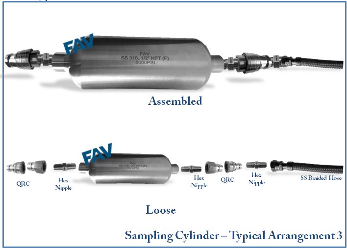Sampling Cylinder with Hose QRC 