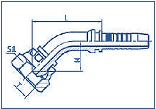 Hose Fitting BSP Thread 60° Cone Fitting 45°ELBOW BSP FEMALE 60°CONE