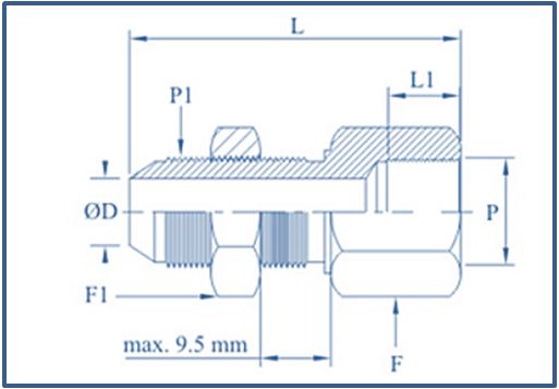 JIC Female Bulkhead adapter
