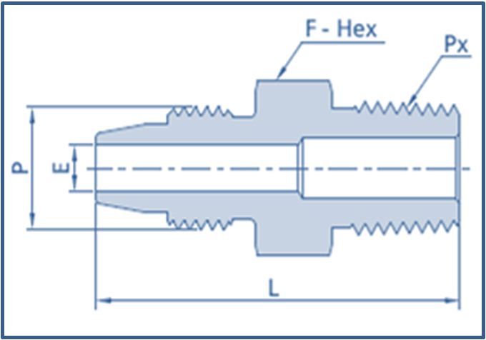Low Pressure LP Male to Male NPT Threads Adapter