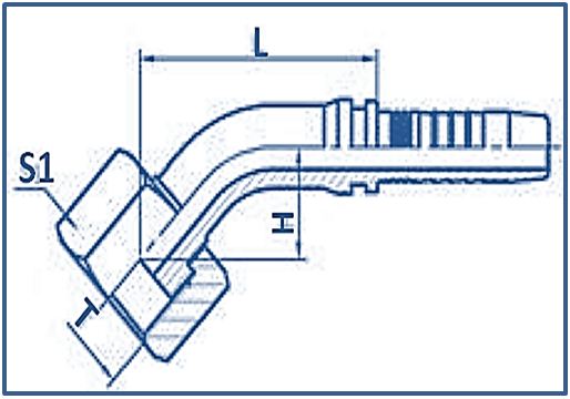 Hose-Fitting-Metric-Female-Flat-Seat-45°ELBOW-METRIC-FEMALE-FLAT-SEAT
