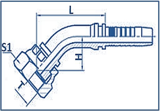 Hose-Fitting-Metric-Female-Flat-Seat-45°ELBOW-METRIC-FEMALE-FLAT-SEAT