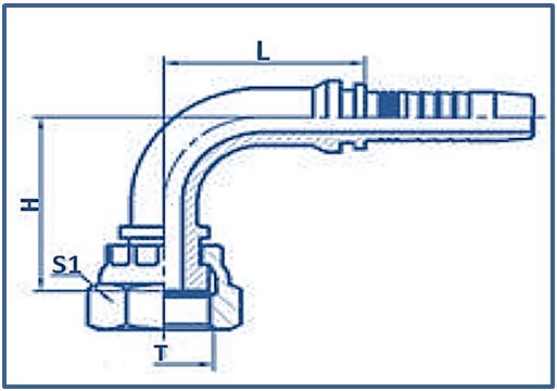 Hose-Fitting-Metric-Female-Flat-Seat-90°ELBOW-METRIC FEMALE FLAT SEAT