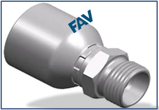 One piece Hose Fitting Metric Thread 24° Cone Series METRIC MALE 24°CONE SEAT H.T