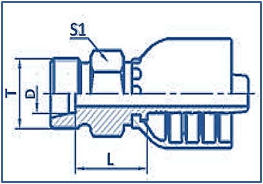 One piece Hose Fitting Metric Thread 24° Cone Series METRIC MALE 24°CONE SEAT H.T