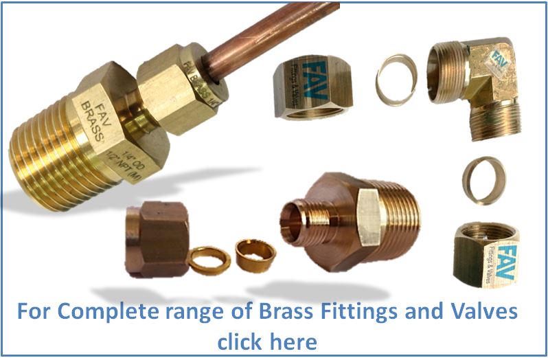 Brass Compression Fittings - Double Ferrule and Single Ferrule.