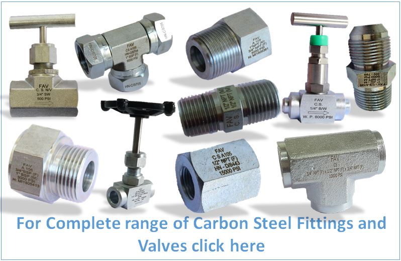 Carbon Steel A105 Tube Fittings and Tube Valves.