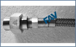 Braided Hose with Weld Connection.