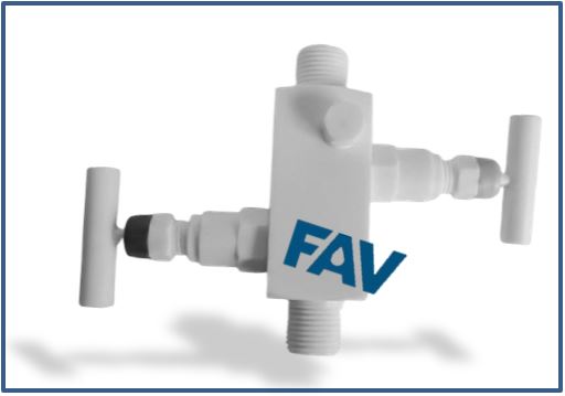 PTFE Block & Bleed Valve M x M