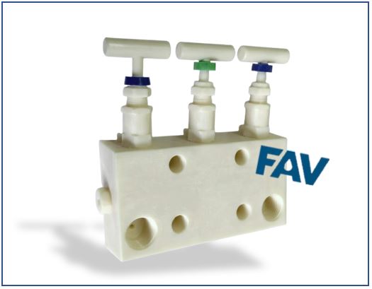 PVDF 3 Way Manifold VAlve