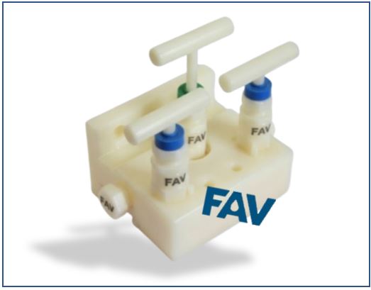 PVDF 3 Way Manifold Valve T Type