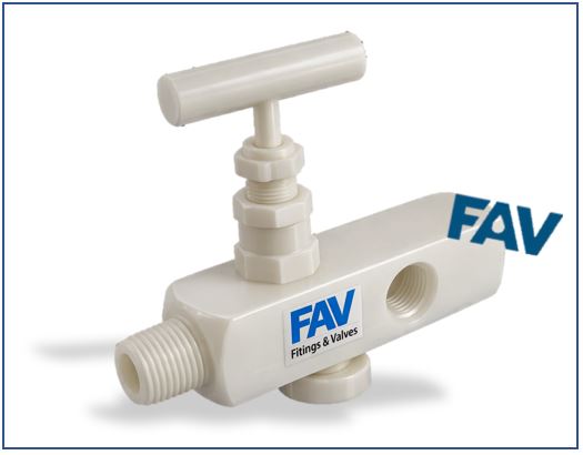 PVDF Multi Port Needle Valve with Vent Plug